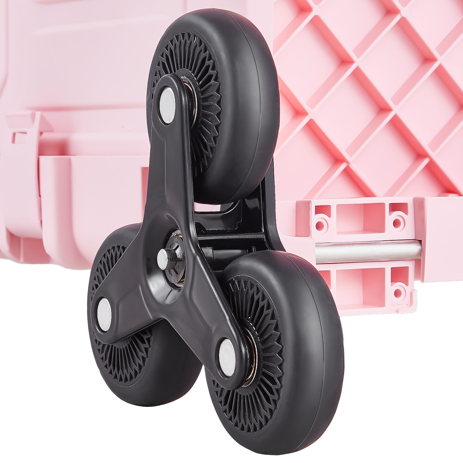 Foldable Trolley With Stair Climbing Wheels And 65l Storage Crate_voghion.com